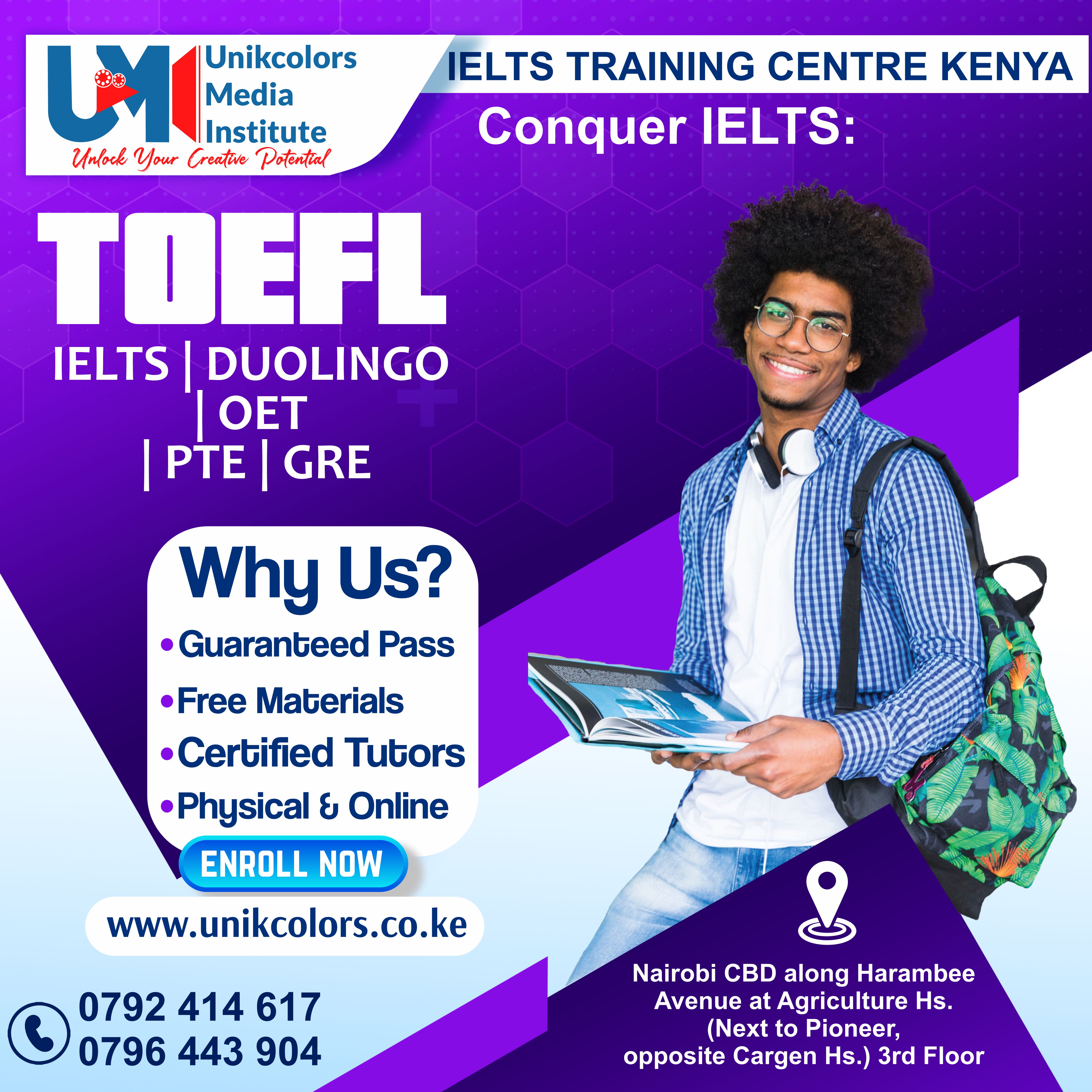 IELTS TRAINING CENTRE KENYA - IELTS PREPARATION | OET | TOEFL | PTE | GRE | DUOLINGO